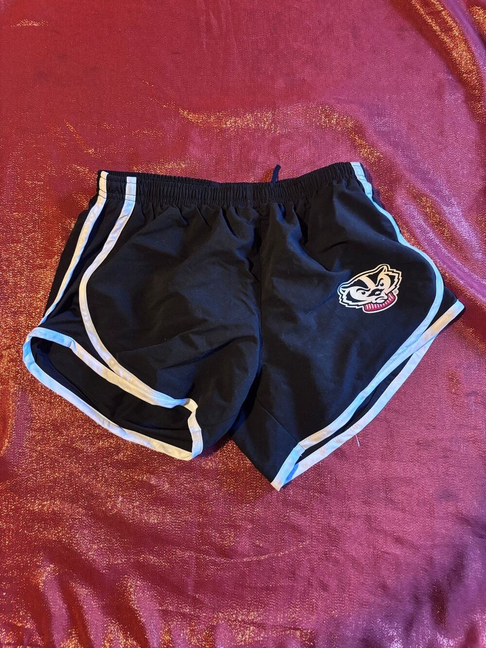 Boxercraft Shorts Womens XS Black White Athletic Running Mascot Logo Badger
